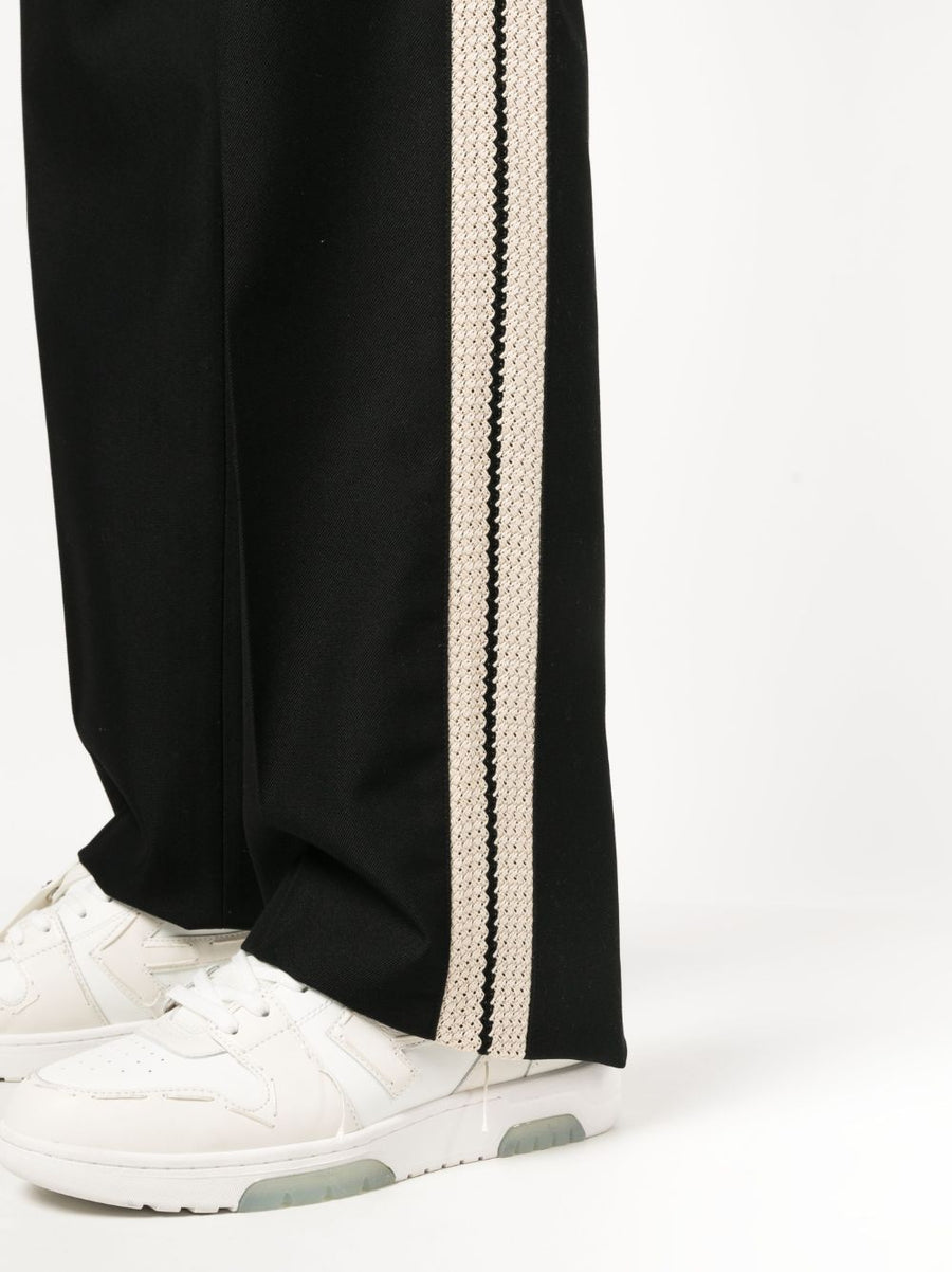 Palm Angels Cotton Track Pants With Off White Stripe Detail For Men Luxury Tailoring Meets Streetwear