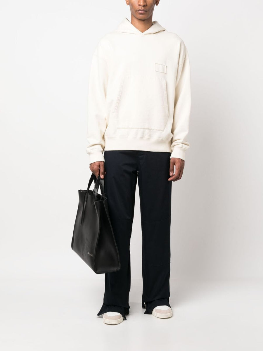 Palm Angels Cotton Trousers Navy Blue For Men With Premium Refined Straight Leg Fit And Sartorial Tape Detailing