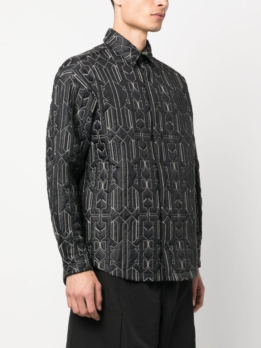 Palm Angels Monogram Quilted Overshirt for Men - Padded Warmth, Modern Structured Fit