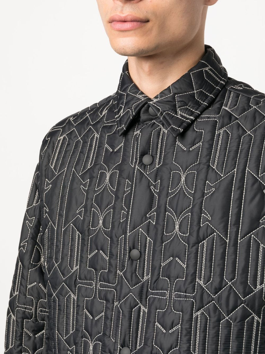 Palm Angels Monogram Quilted Overshirt for Men - Padded Warmth, Modern Structured Fit