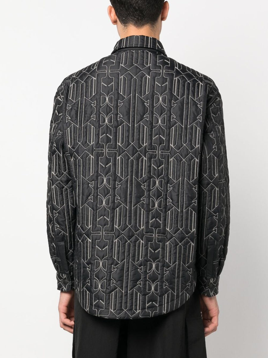 Palm Angels Monogram Quilted Overshirt for Men - Padded Warmth, Modern Structured Fit