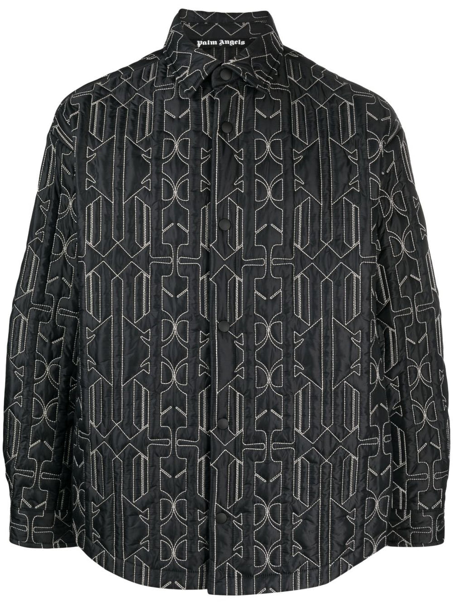 Palm Angels Monogram Quilted Overshirt for Men - Padded Warmth, Modern Structured Fit