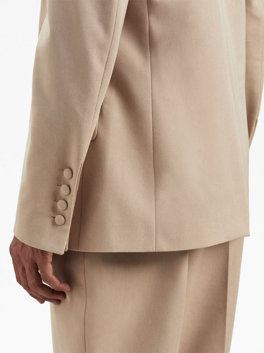 Palm Angels Viscose Blazer For Men Premium Beige Cotton Blend Fitted Retro Silhouette Luxury Details