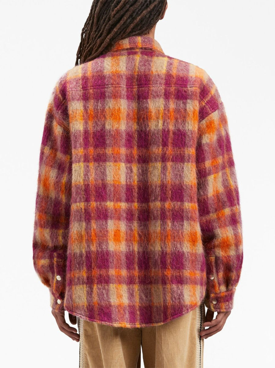 Palm Angels Checked Wool Overshirt For Men, Premium Plaid Jacket Layer, Versatile Warm Outerwear
