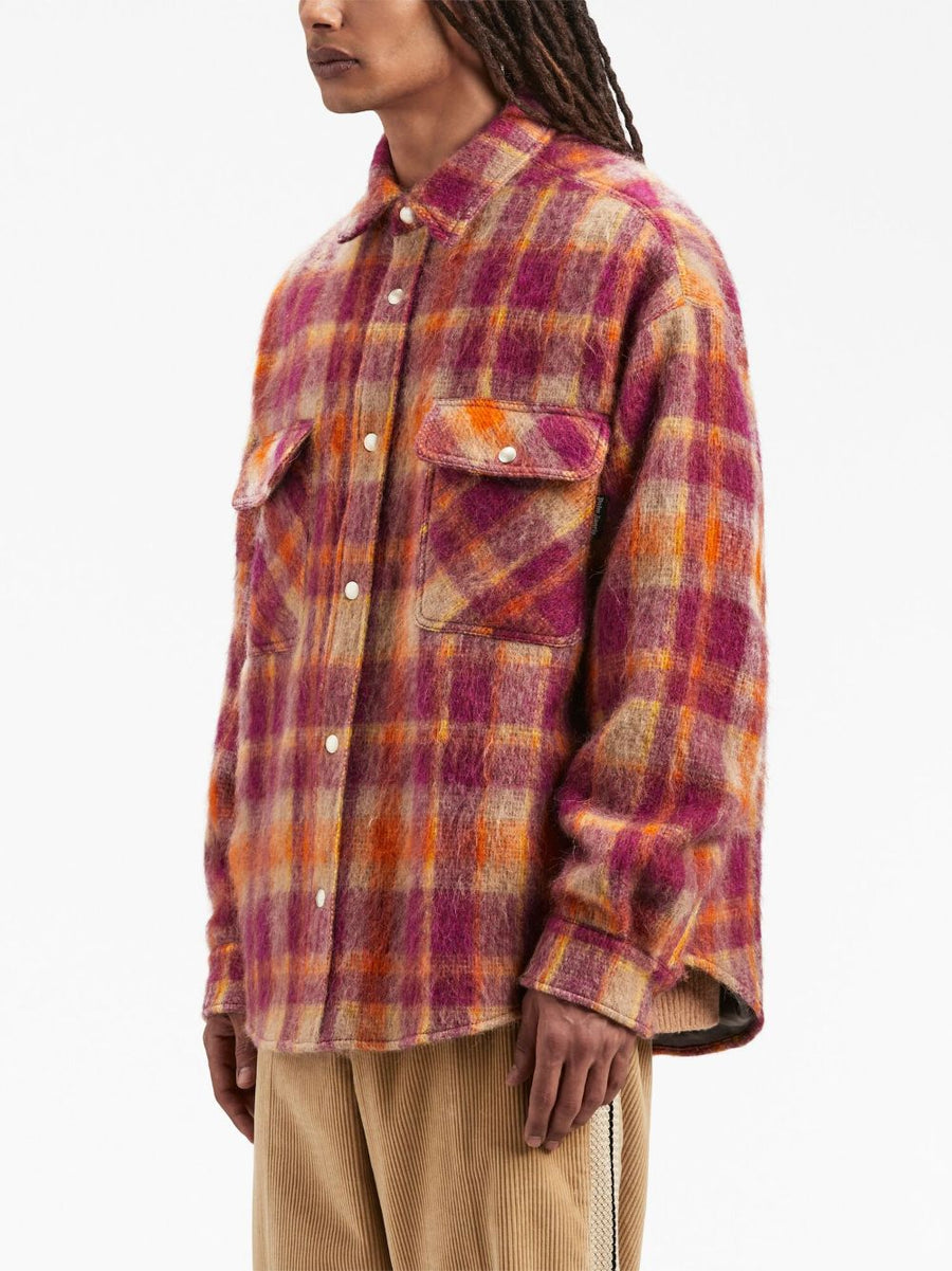 Palm Angels Checked Wool Overshirt For Men, Premium Plaid Jacket Layer, Versatile Warm Outerwear