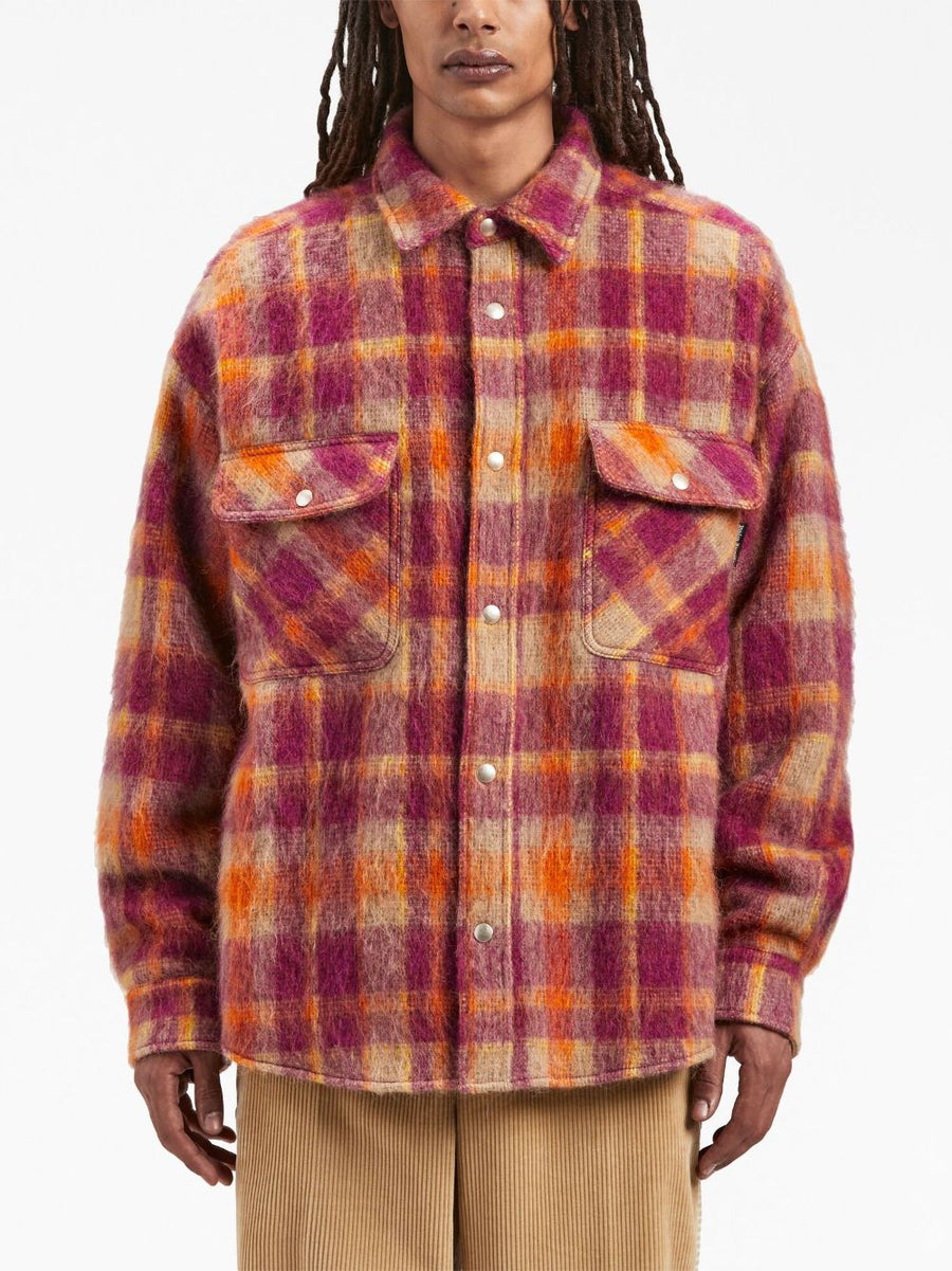 Palm Angels Checked Wool Overshirt For Men, Premium Plaid Jacket Layer, Versatile Warm Outerwear