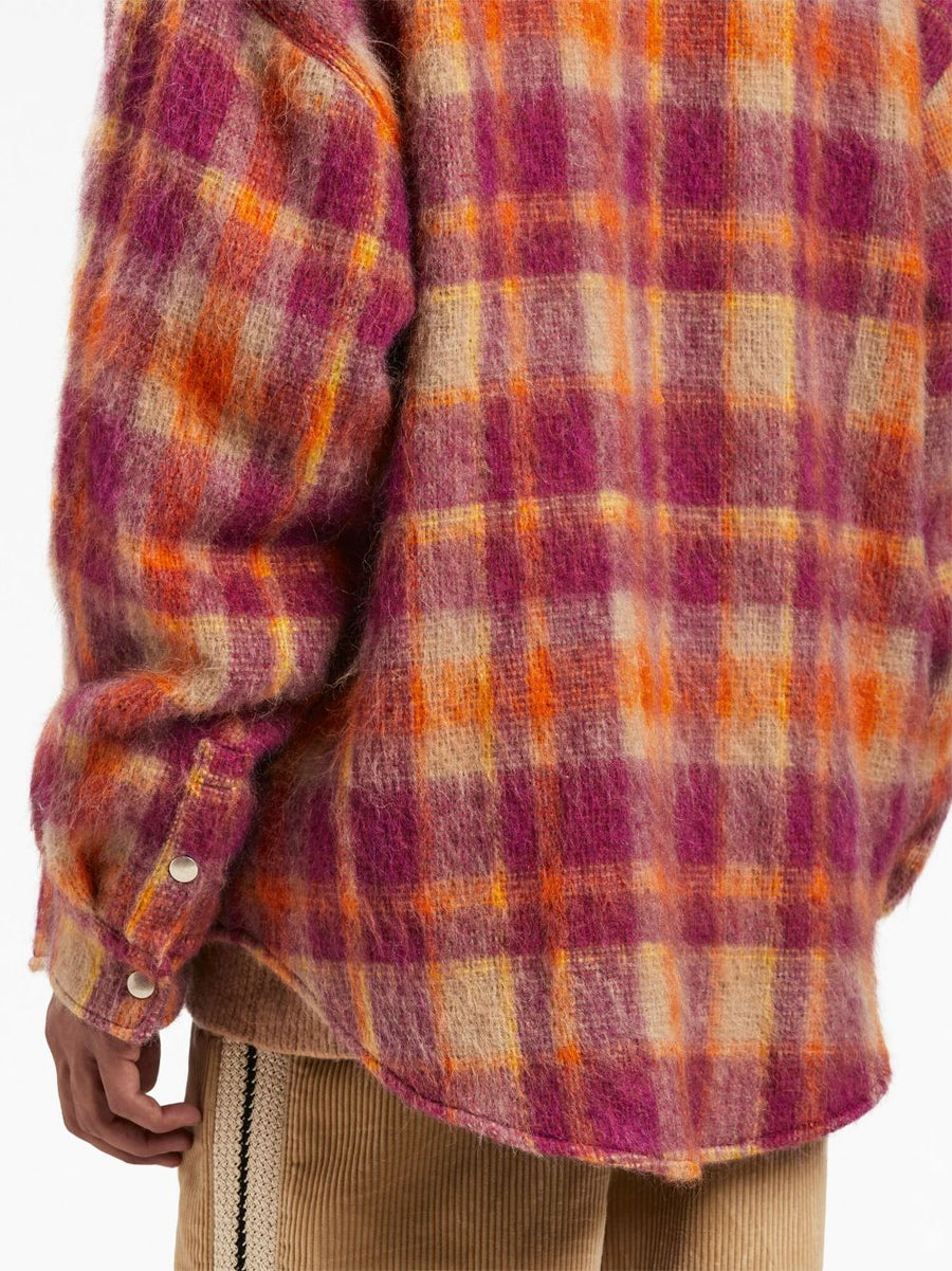 Palm Angels Checked Wool Overshirt For Men, Premium Plaid Jacket Layer, Versatile Warm Outerwear