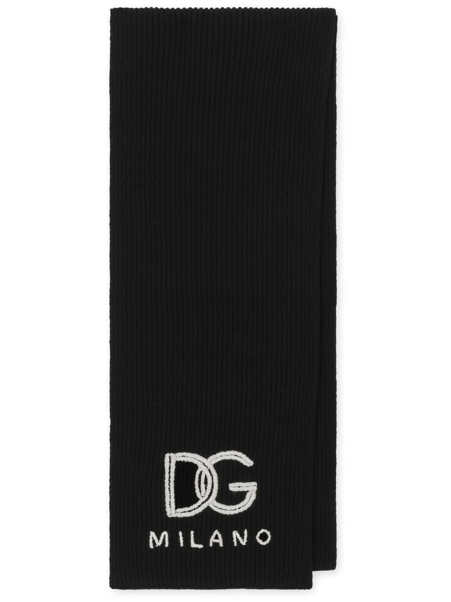Dolce Gabbana Cashmere Scarf Fishermans Rib With DG Logo For Men Quiet Luxury Warmth And Style