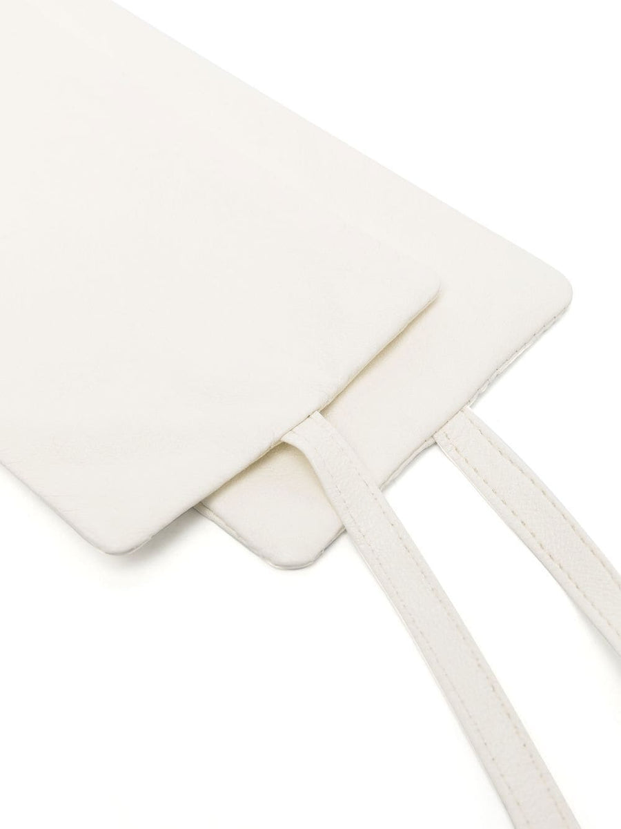 Furling By Giani Geisha White Calf Leather Wraparound Belt Self Tie High Waist Cinch For Dresses