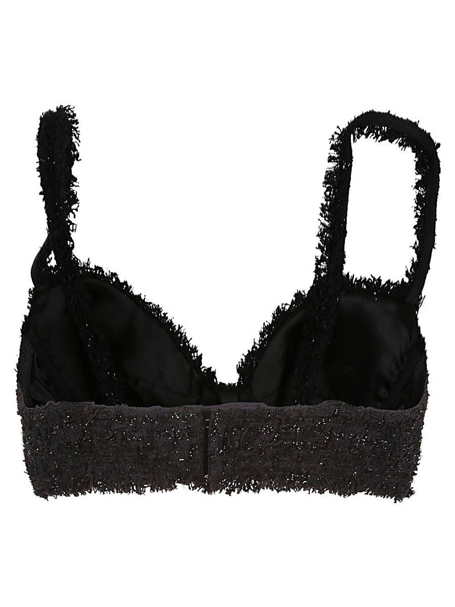 Balenciaga Tweed Top Corsetry Inspired Textured Topwear For Women Evening Wear Luxury Versatile