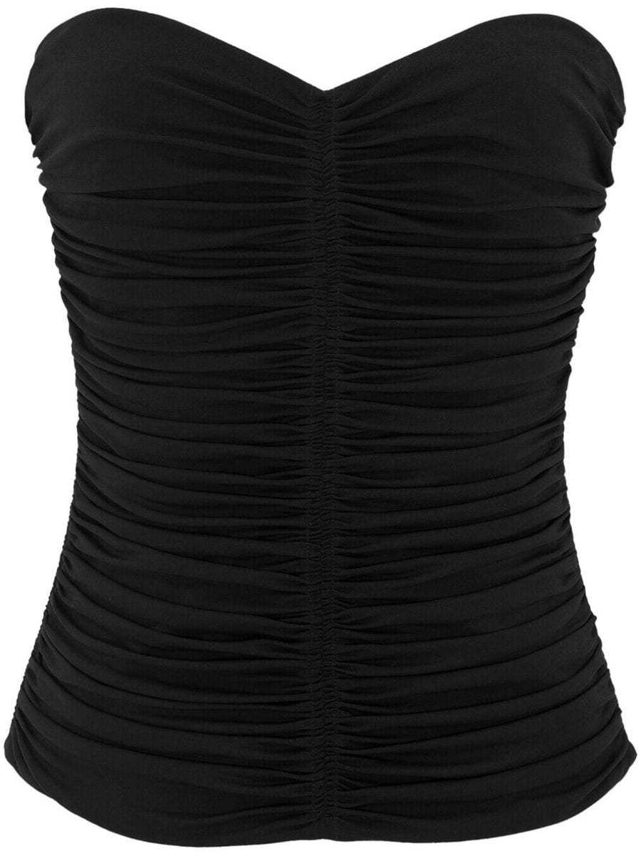 Saint Laurent Ruched Strapless Top For Women Couture Corsetry Inspired Silhouette