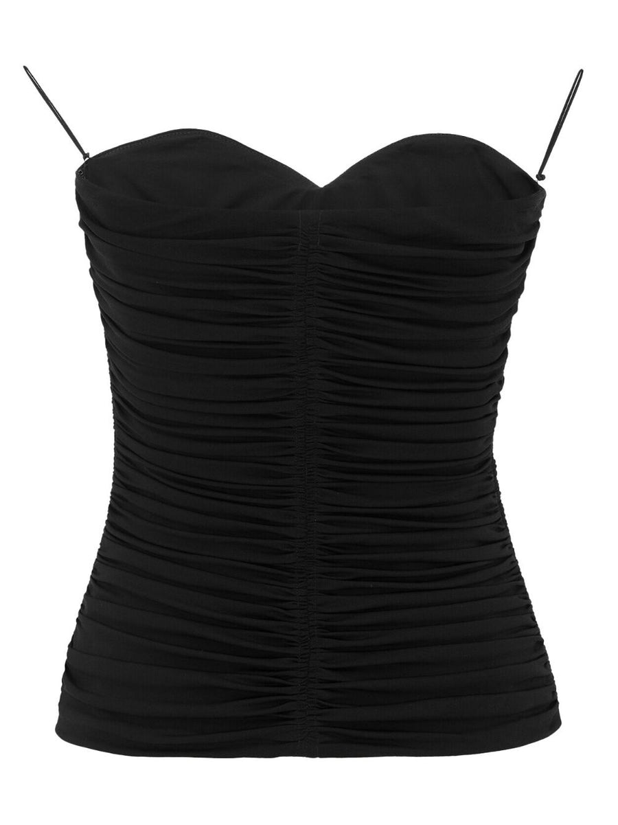 Saint Laurent Ruched Strapless Top For Women Couture Corsetry Inspired Silhouette