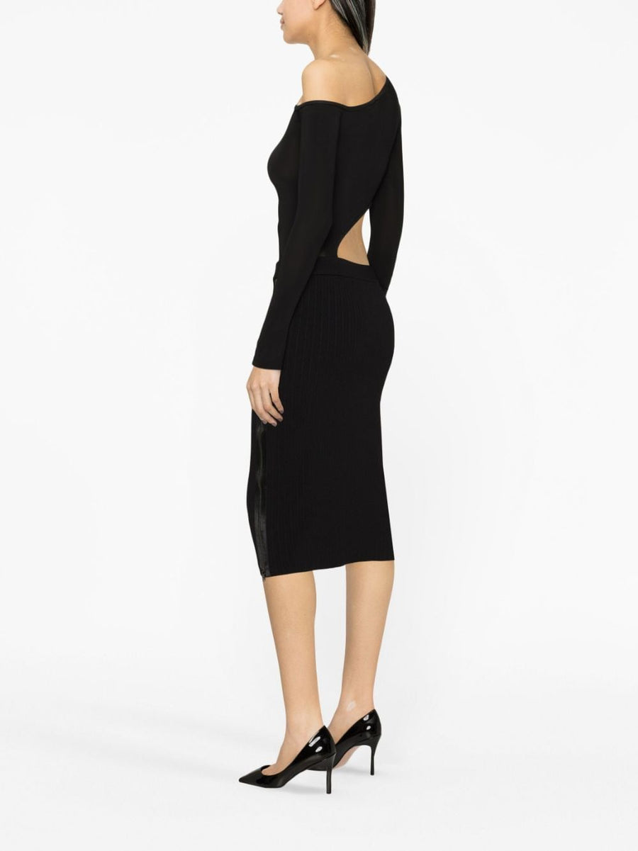 Tom Ford Silk Ribbed Pencil Skirt Side Zip For Women Refined Quiet Luxury Tailored Elegance