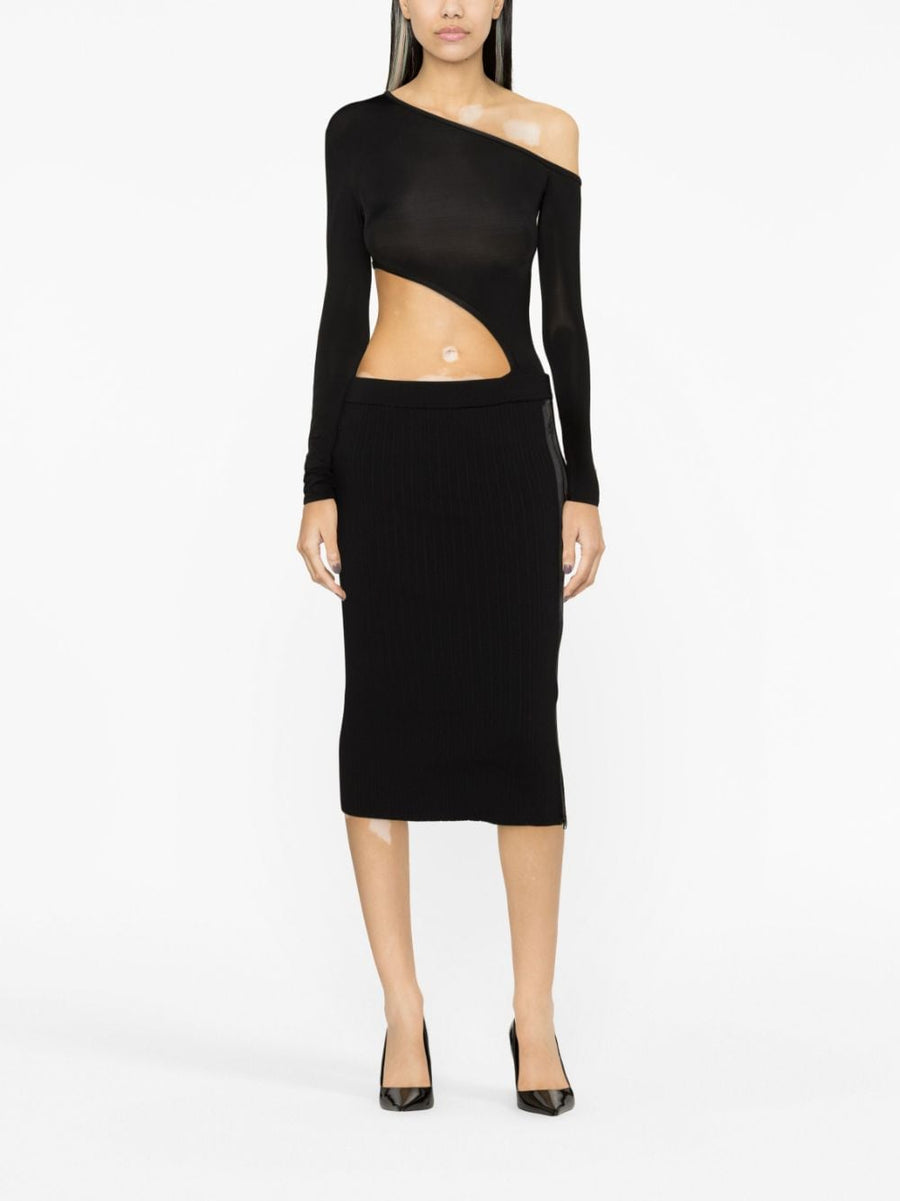 Tom Ford Silk Ribbed Pencil Skirt Side Zip For Women Refined Quiet Luxury Tailored Elegance