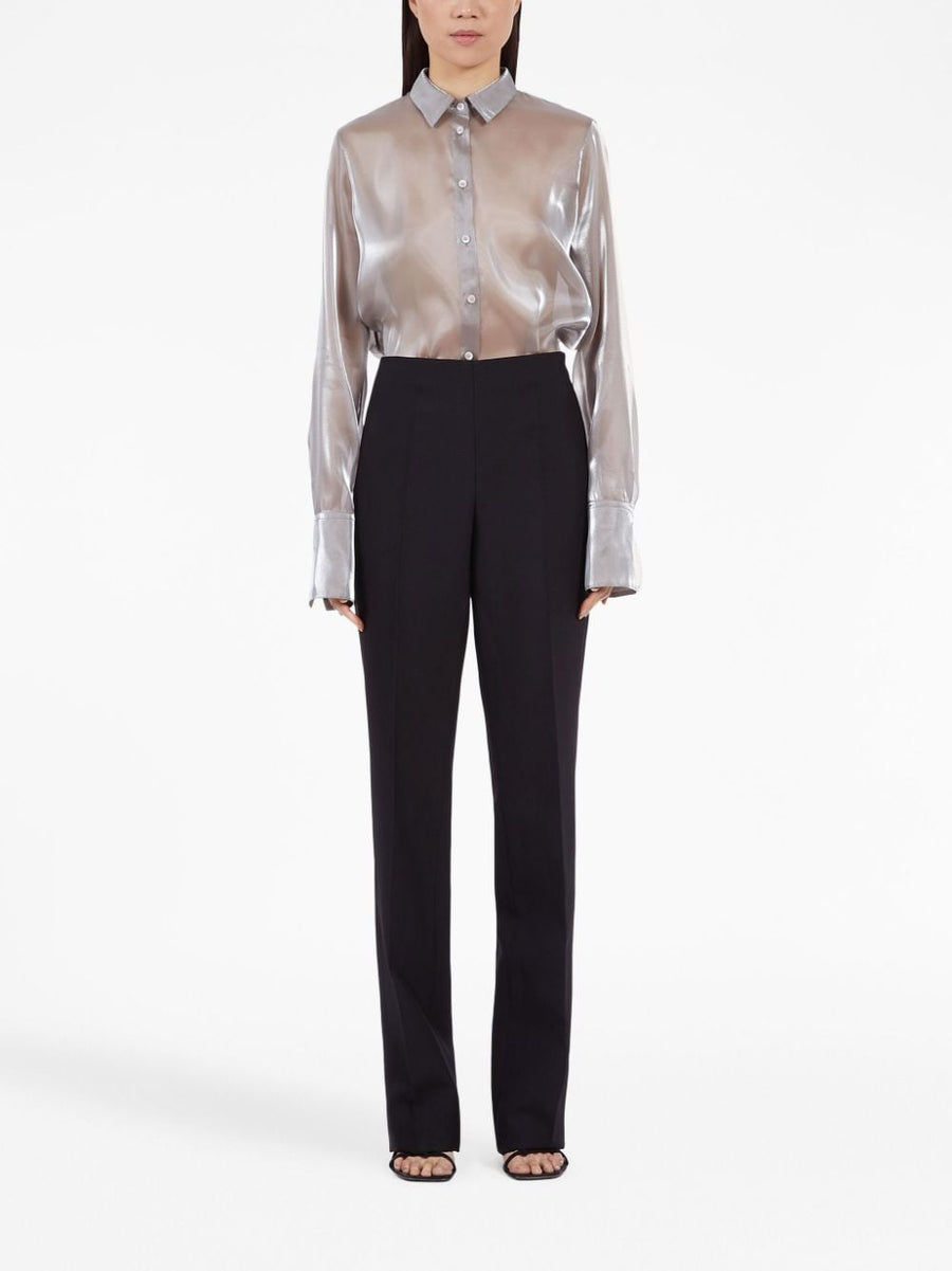 Ferragamo Wool Trousers For Women High Waist Tailored Virgin Wool Office Ready For Work