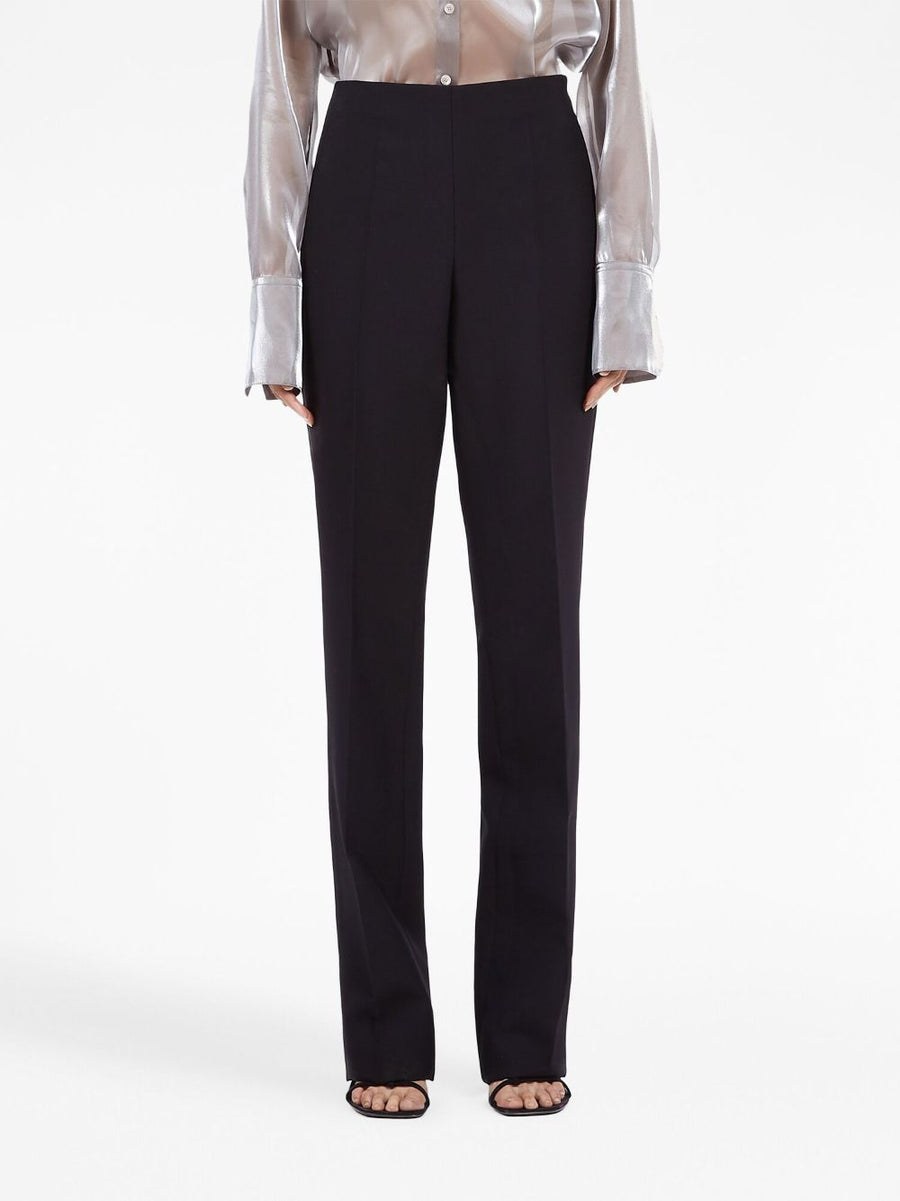 Ferragamo Wool Trousers For Women High Waist Tailored Virgin Wool Office Ready For Work
