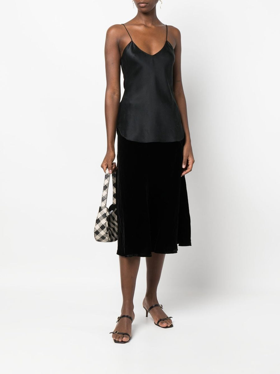 Gold Hawk Velvet Black Maxi Skirt For Women Elastic Waistband Pencil Silhouette Luxurious Versatile