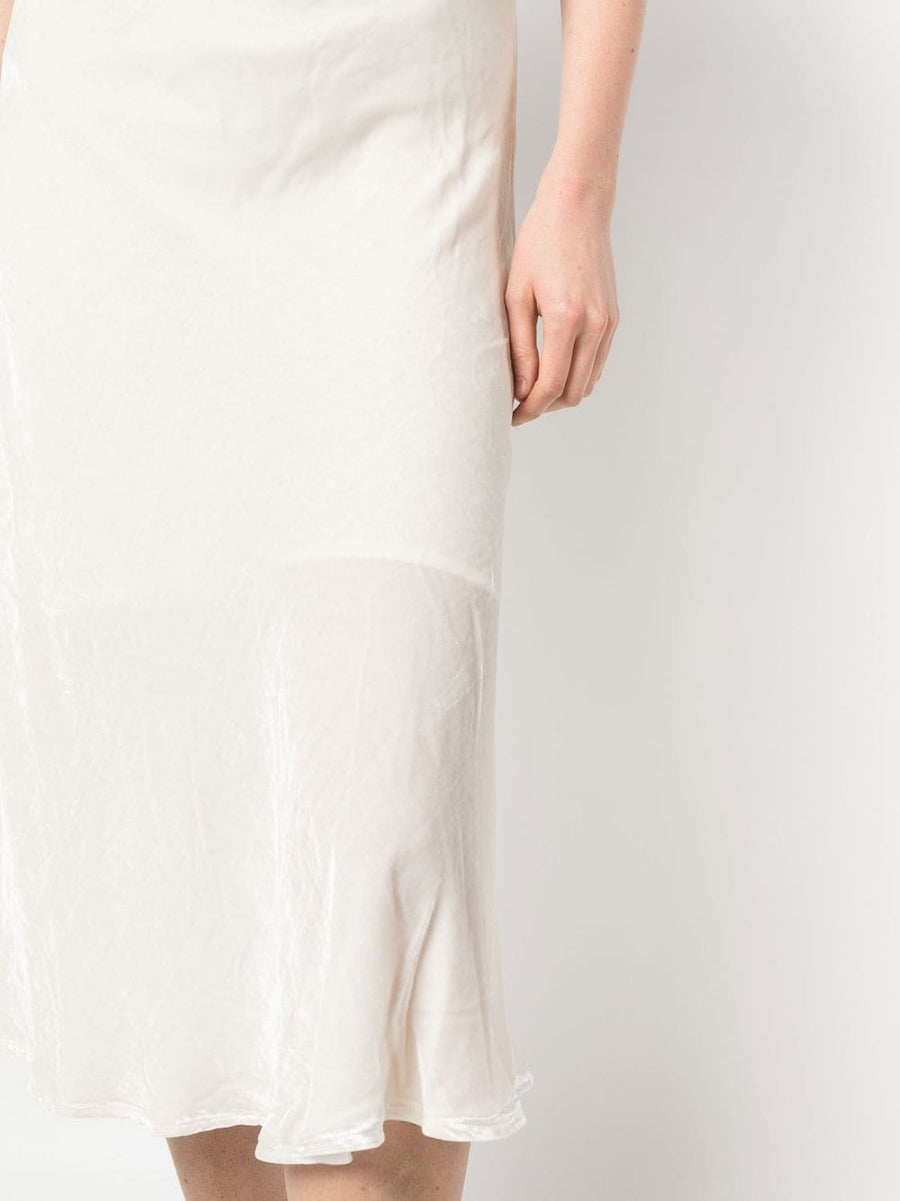 Gold Hawk Velvet White Long Skirt High Waisted Satin Finish Luxe For Women Versatile Day To Night Wear