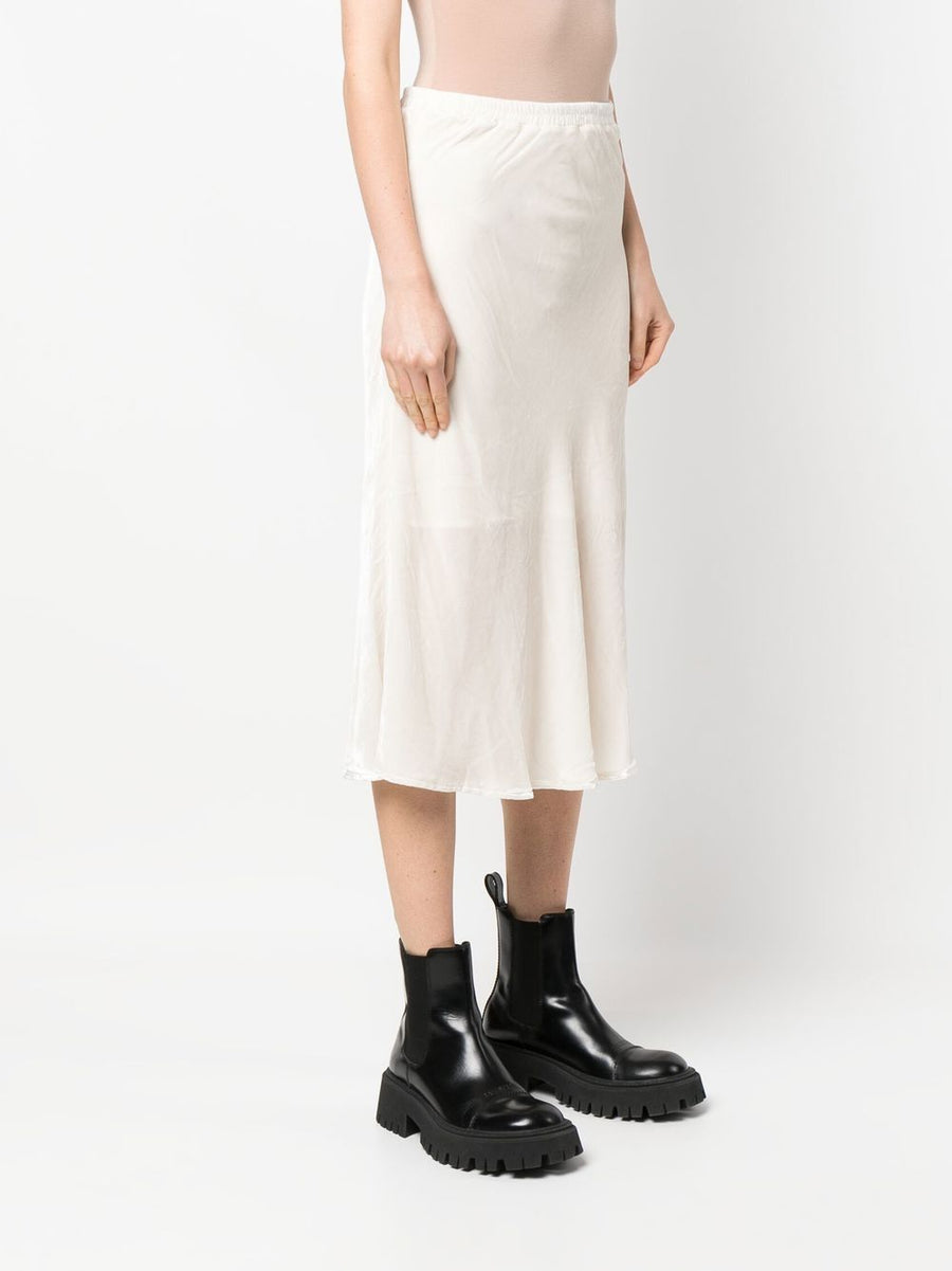 Gold Hawk Velvet White Long Skirt High Waisted Satin Finish Luxe For Women Versatile Day To Night Wear