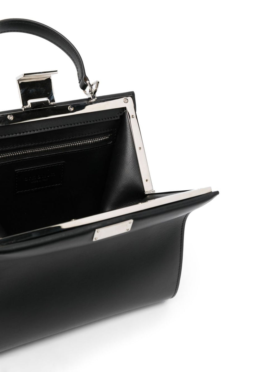 Armarium Logo Plaque Black Calf Leather Tote Bag For Modern Women Premium Everyday Luxury Detachable Strap