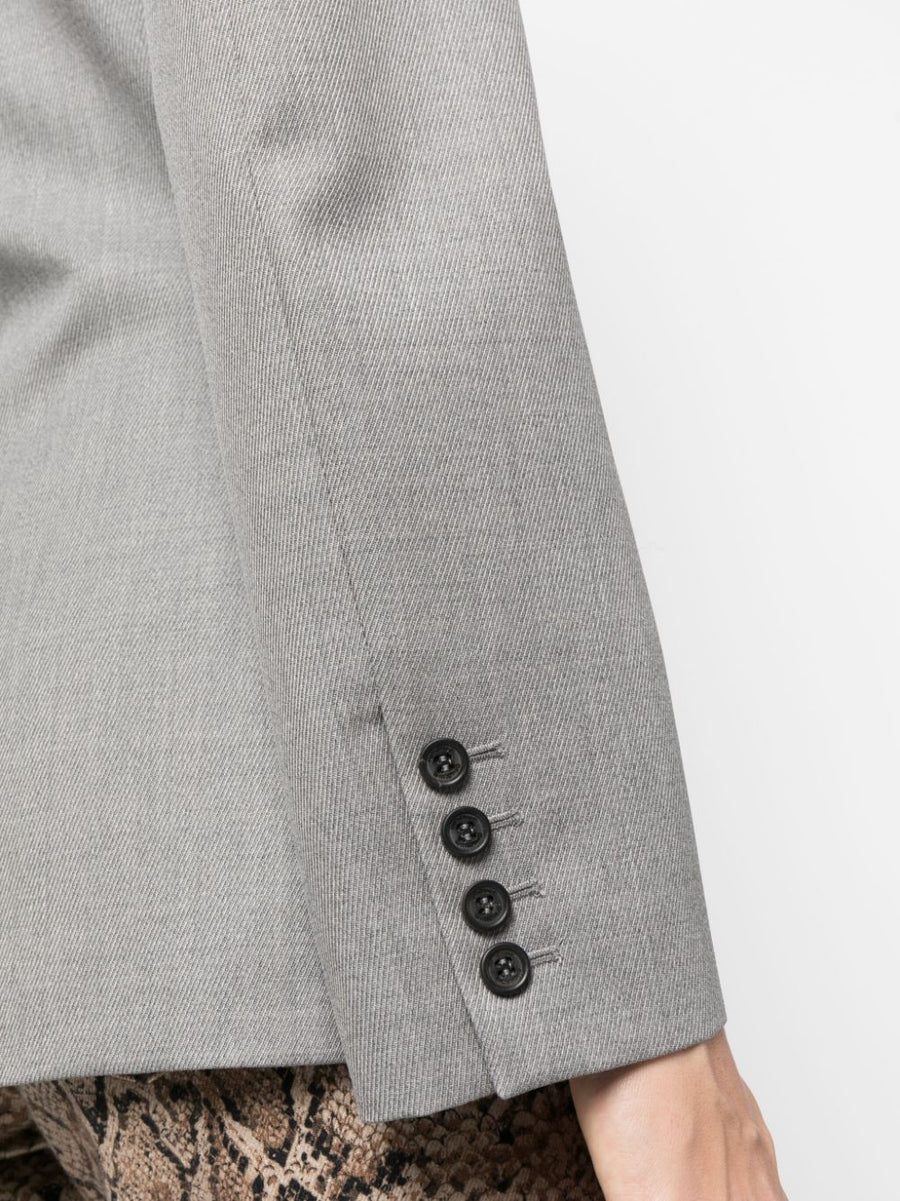 Armarium Double Breasted Wool Jacket For Women Grey Virgin Wool Sophisticated Tailored Office Blazer