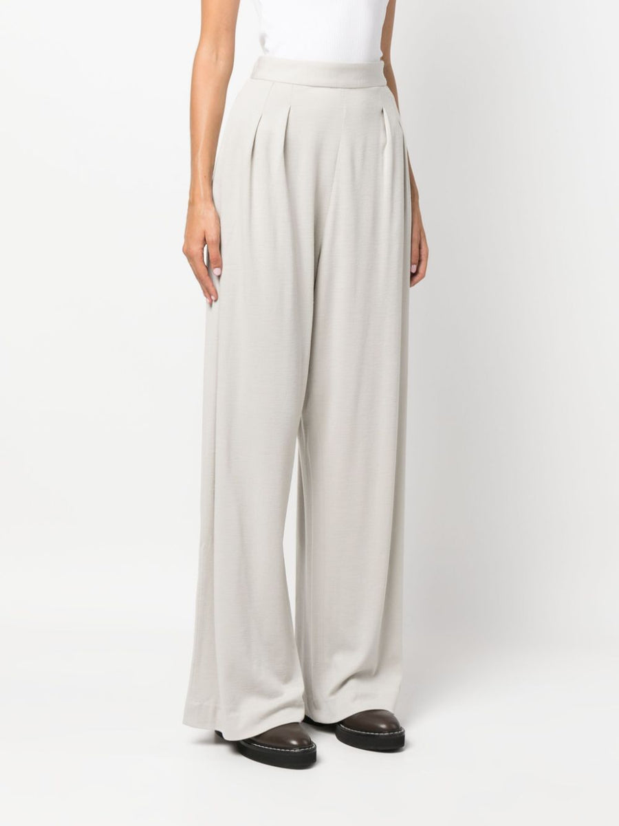 Fabiana Filippi Wide Leg Wool Trousers Womens Office Essential Pleated Tailoring Luxurious