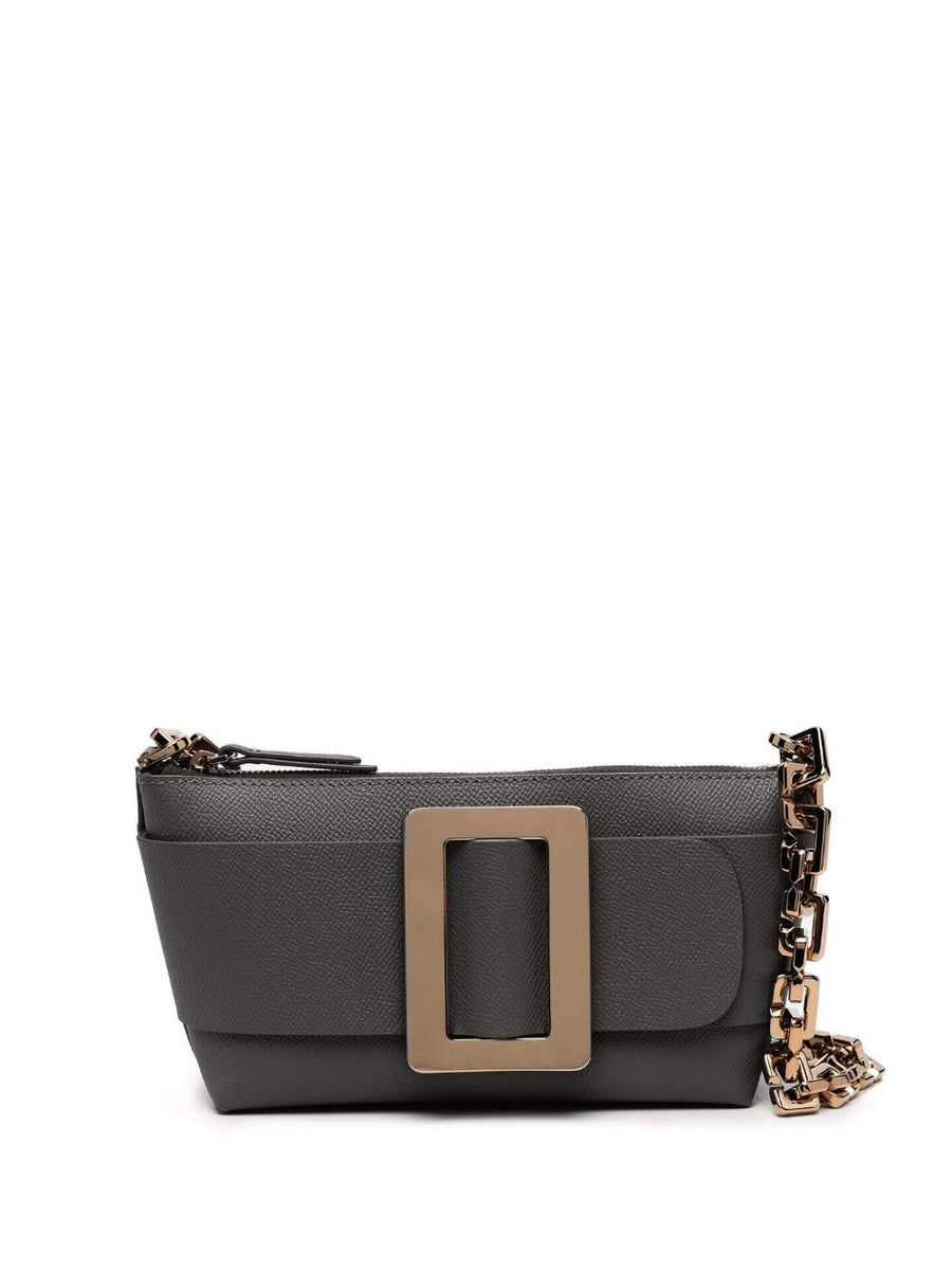 Boyy Bobby 18 Luxurious Calfskin Leather Clutch With Buckle Detail Detachable Chain Strap For Women