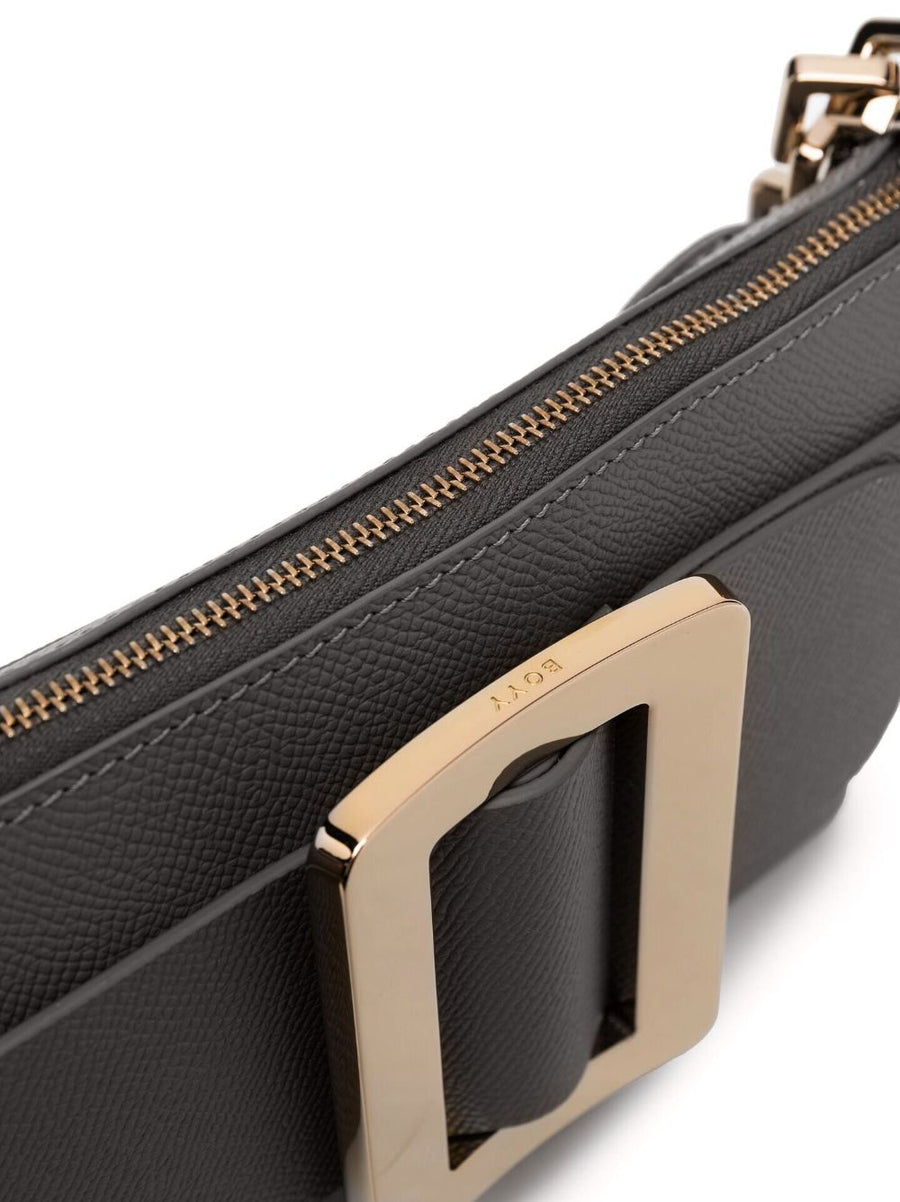 Boyy Bobby 18 Luxurious Calfskin Leather Clutch With Buckle Detail Detachable Chain Strap For Women
