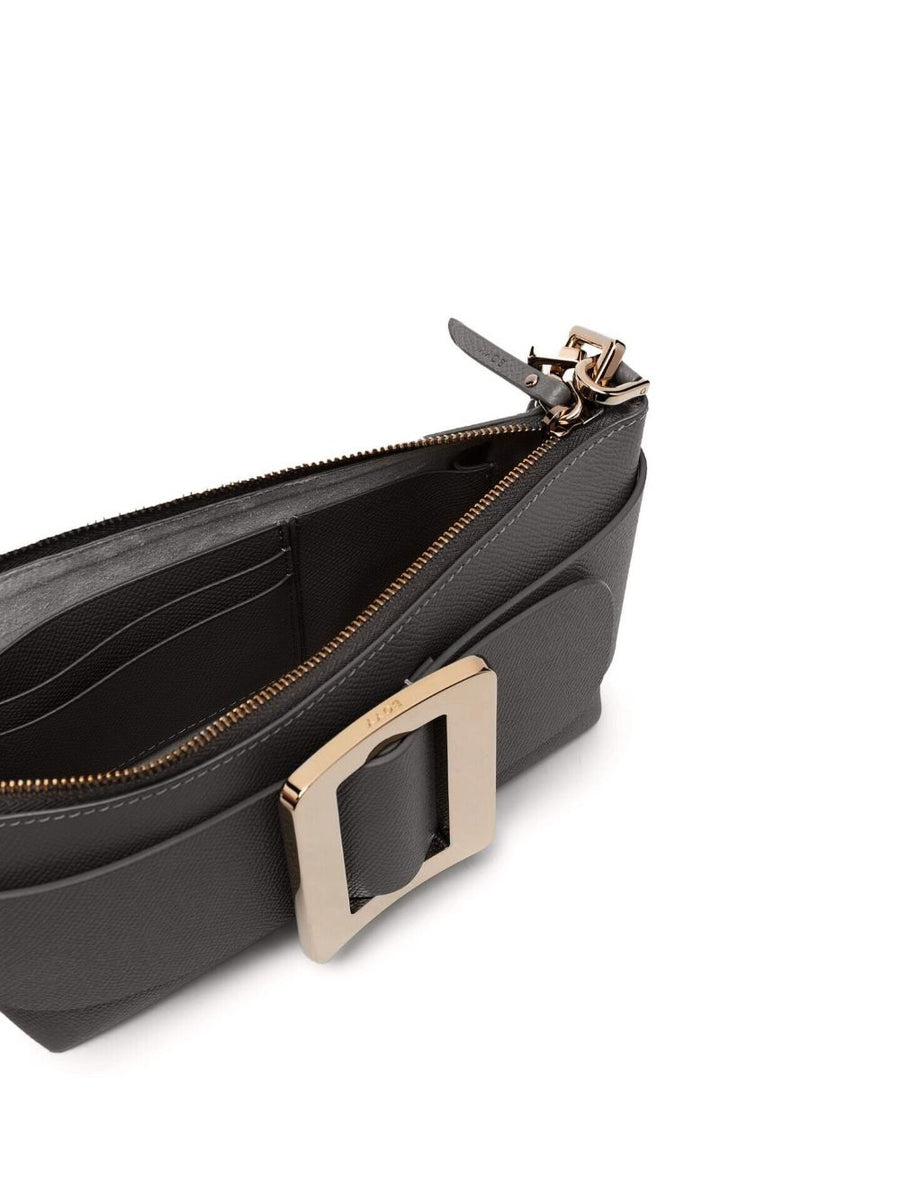 Boyy Bobby 18 Luxurious Calfskin Leather Clutch With Buckle Detail Detachable Chain Strap For Women