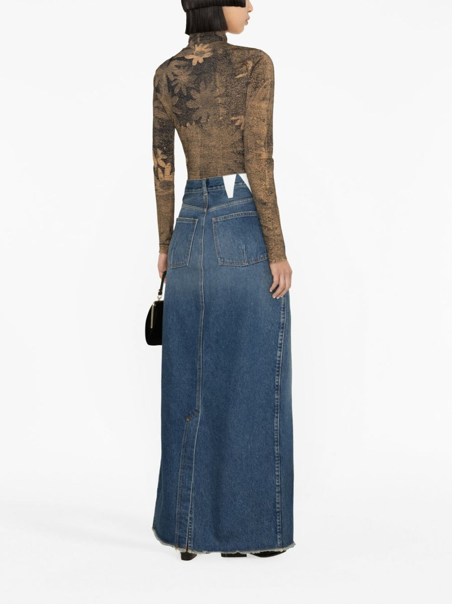 Darkpark Emma Denim Maxi Skirt for Women Versatile Everyday Wear Comfortable Tailoring