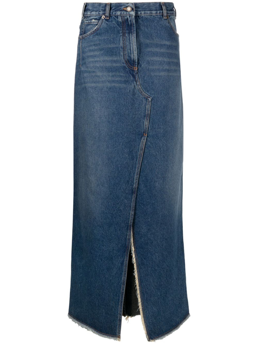 Darkpark Emma Denim Maxi Skirt for Women Versatile Everyday Wear Comfortable Tailoring