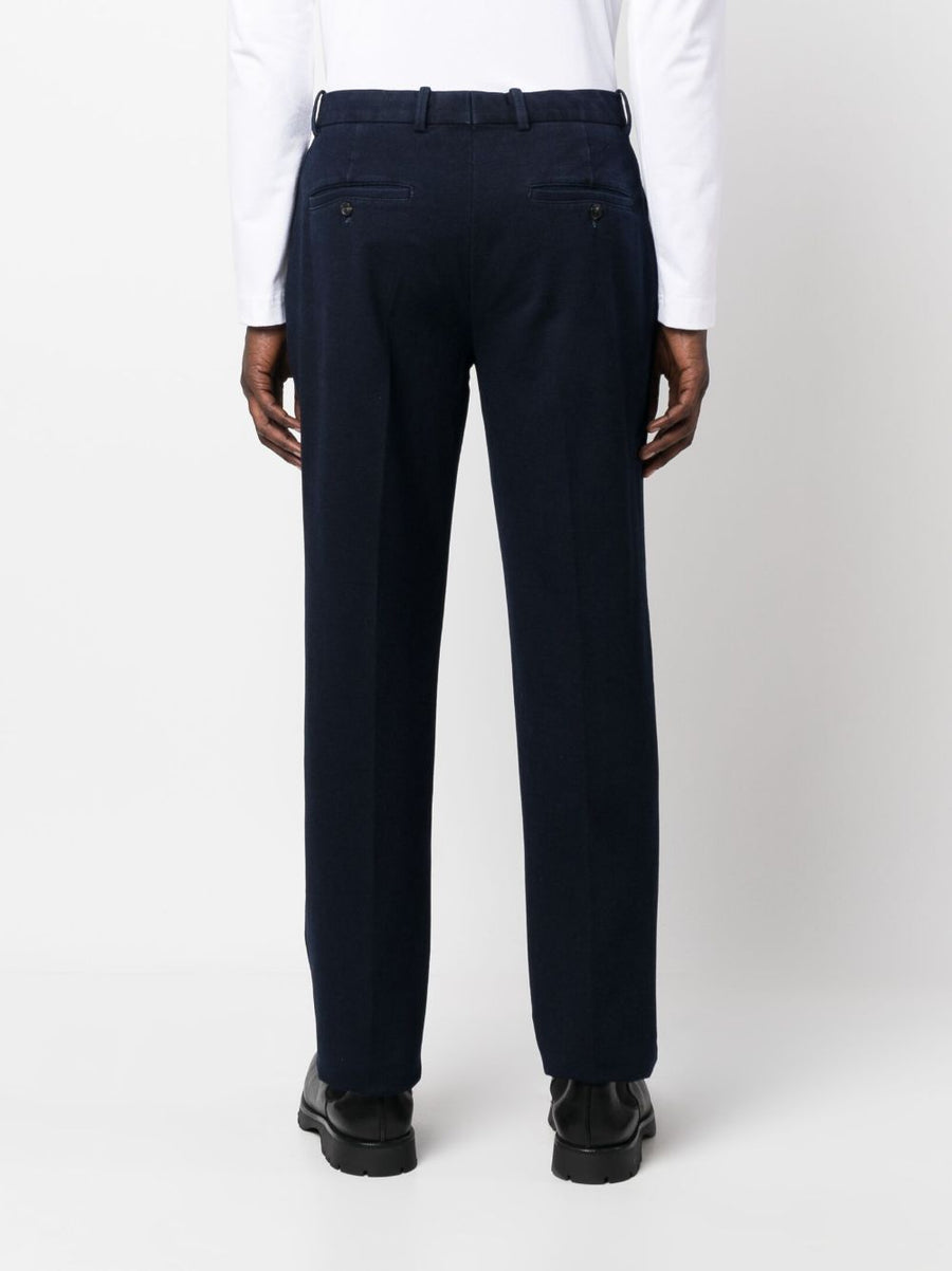 Circolo 1901 Cotton Trousers For Men With Stretch Comfort Mid Rise Indigo Blue Everyday Smart Casual