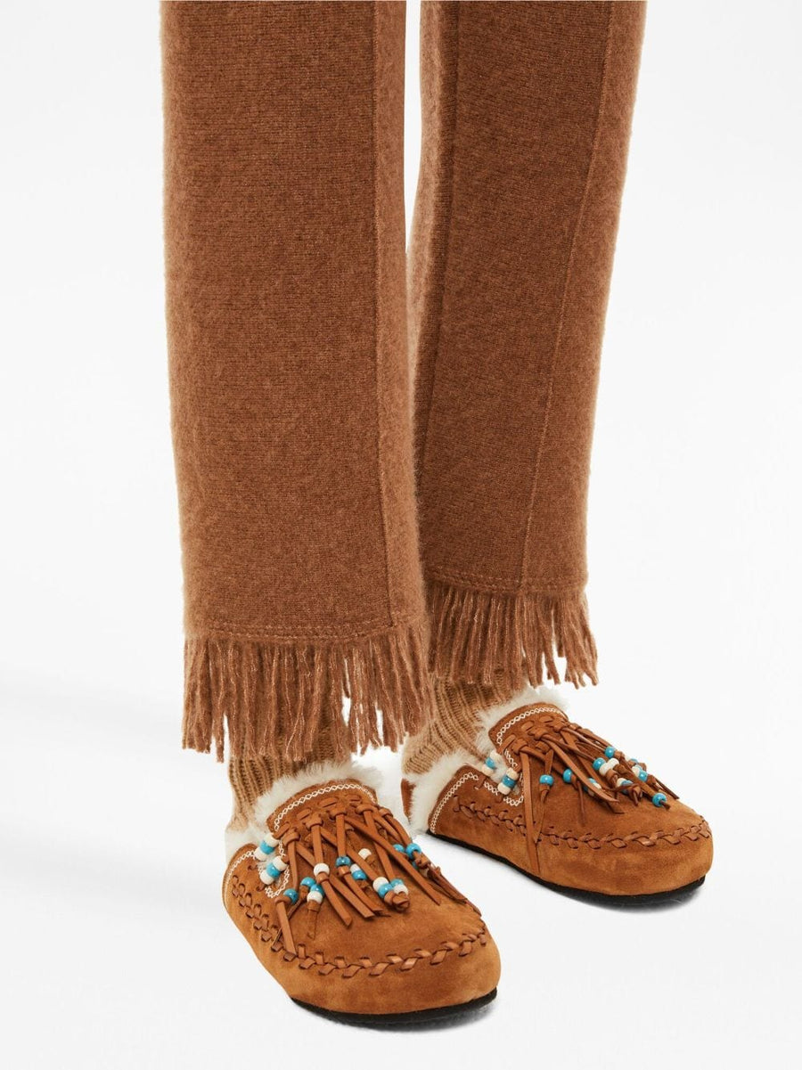 Alanui Cashmere Silk Knit Trousers For Women With Fringe Detail Luxurious Soft Comfort And Refined Everyday Style