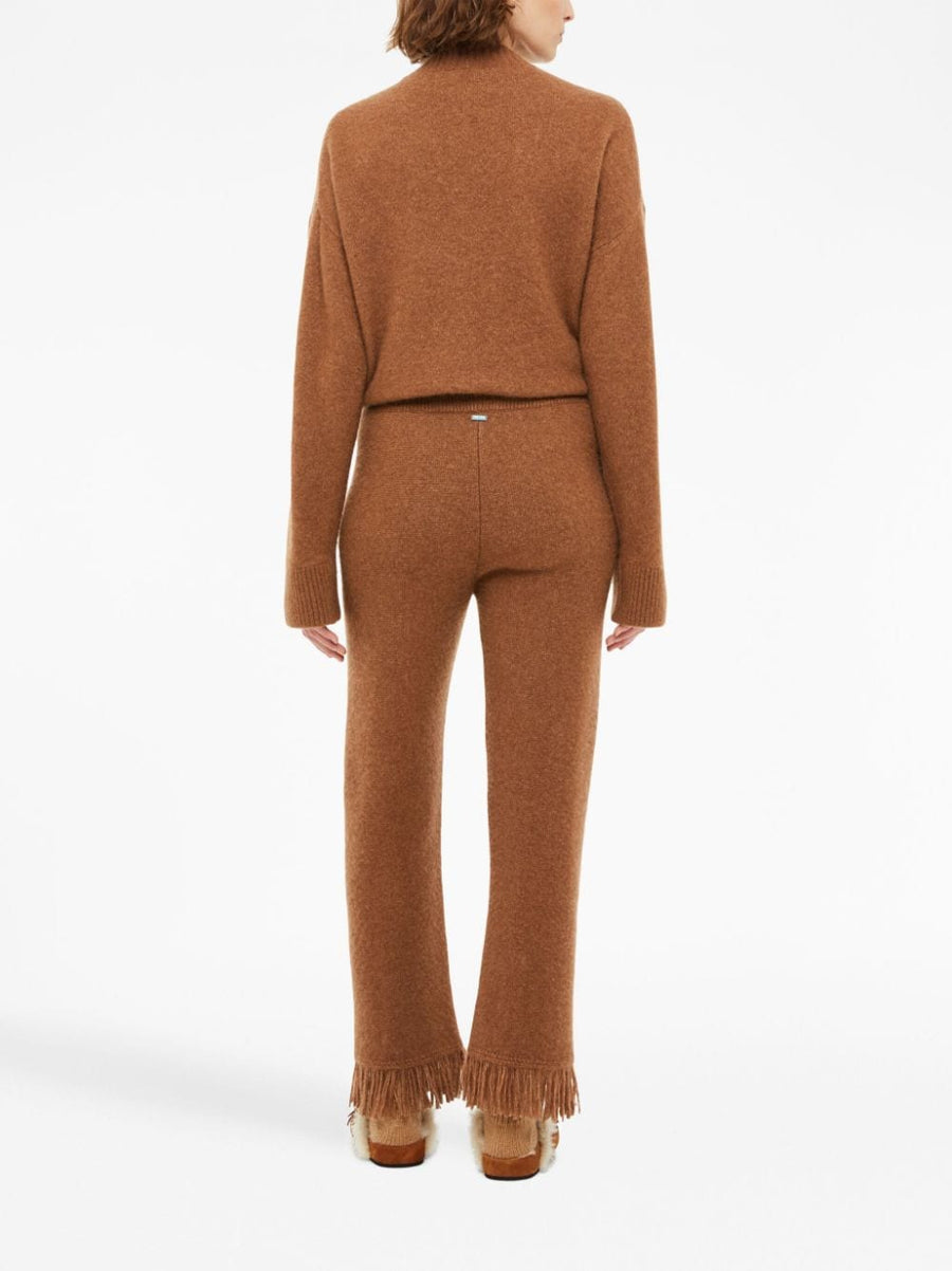 Alanui Cashmere Silk Knit Trousers For Women With Fringe Detail Luxurious Soft Comfort And Refined Everyday Style