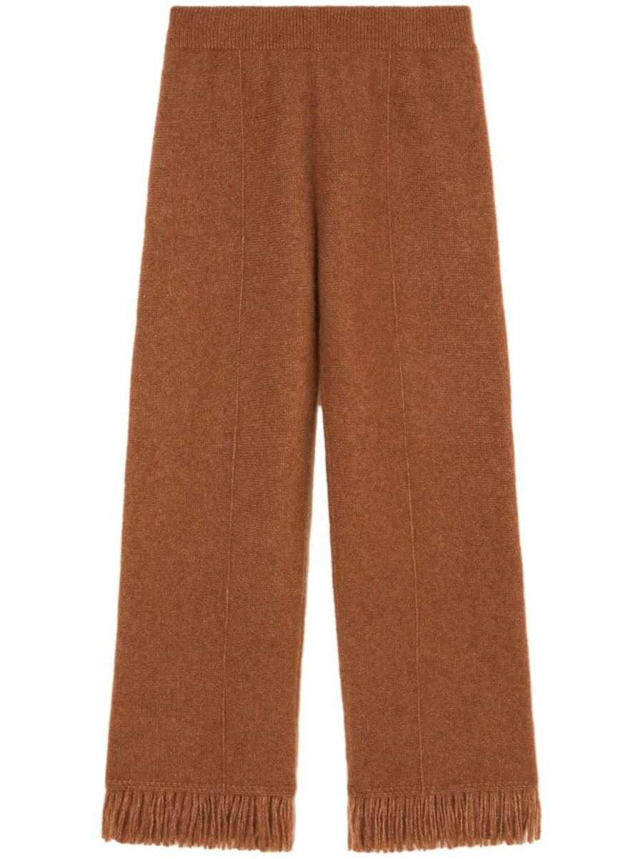 Alanui Cashmere Silk Knit Trousers For Women With Fringe Detail Luxurious Soft Comfort And Refined Everyday Style