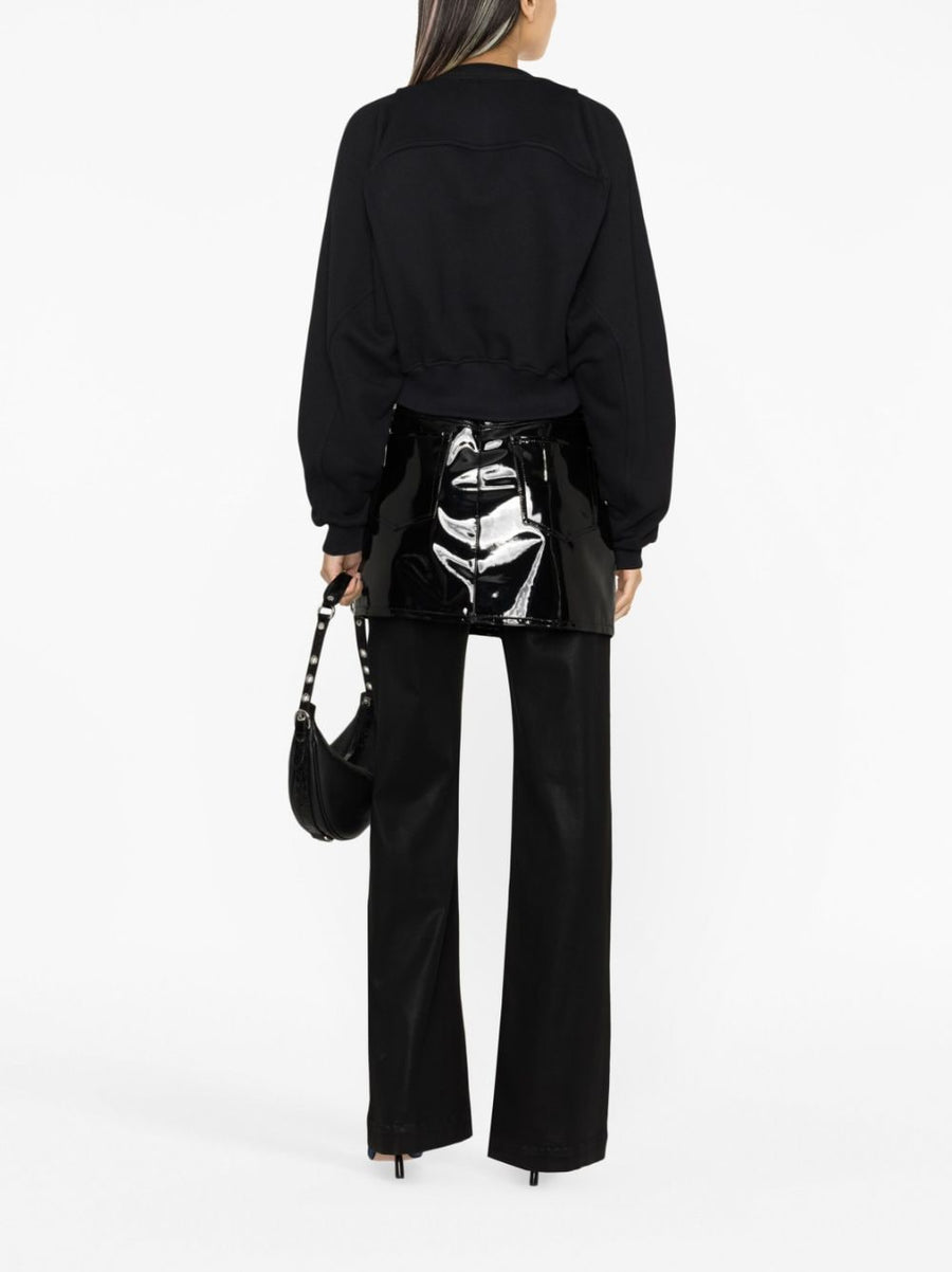 Off-White Logo Print Cropped Sweatshirt For Women, 100% Cotton, Streetwear Ready