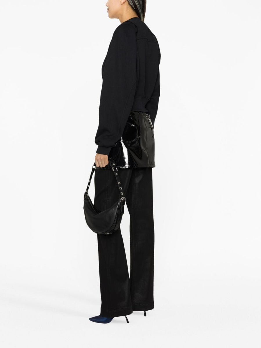 Off-White Logo Print Cropped Sweatshirt For Women, 100% Cotton, Streetwear Ready