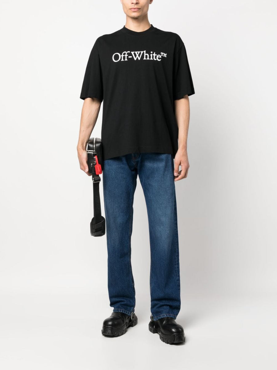 Off-White High-Waisted Straight Jeans For Men Indigo Denim With Skatewear Edge Premium Heritage Brand