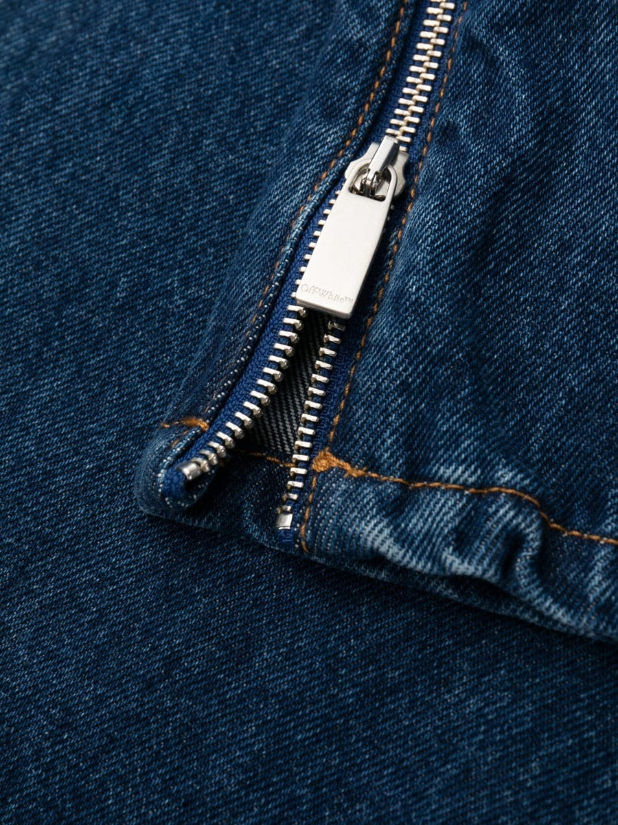 Off-White High-Waisted Straight Jeans For Men Indigo Denim With Skatewear Edge Premium Heritage Brand