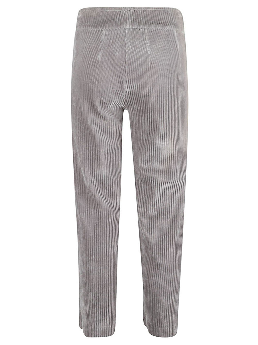 Avenue Montaigne Corduroy Cropped Trousers for Women, Luxurious Wide Leg, Elastic Waist Comfort