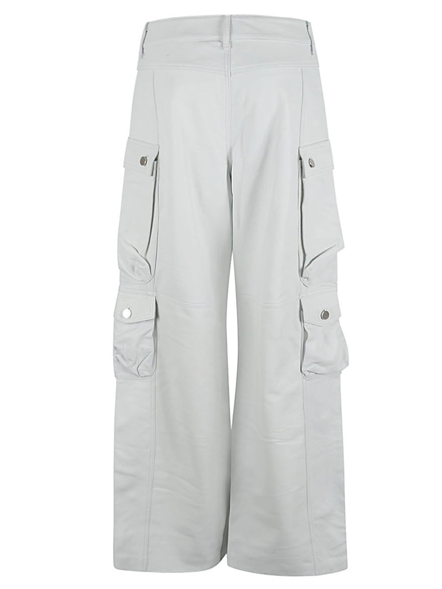 Fermas.Club Leather Cargo Pants For Women With Luxury Leather Silk Lining Cargo Pockets