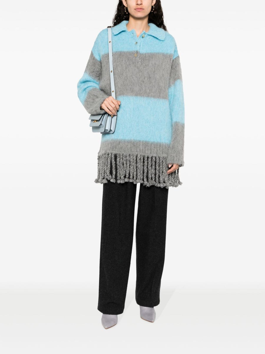 Etro Fringed Edge Sweater Minidress For Women Elegant Versatile Brushed Knit Craftsmanship