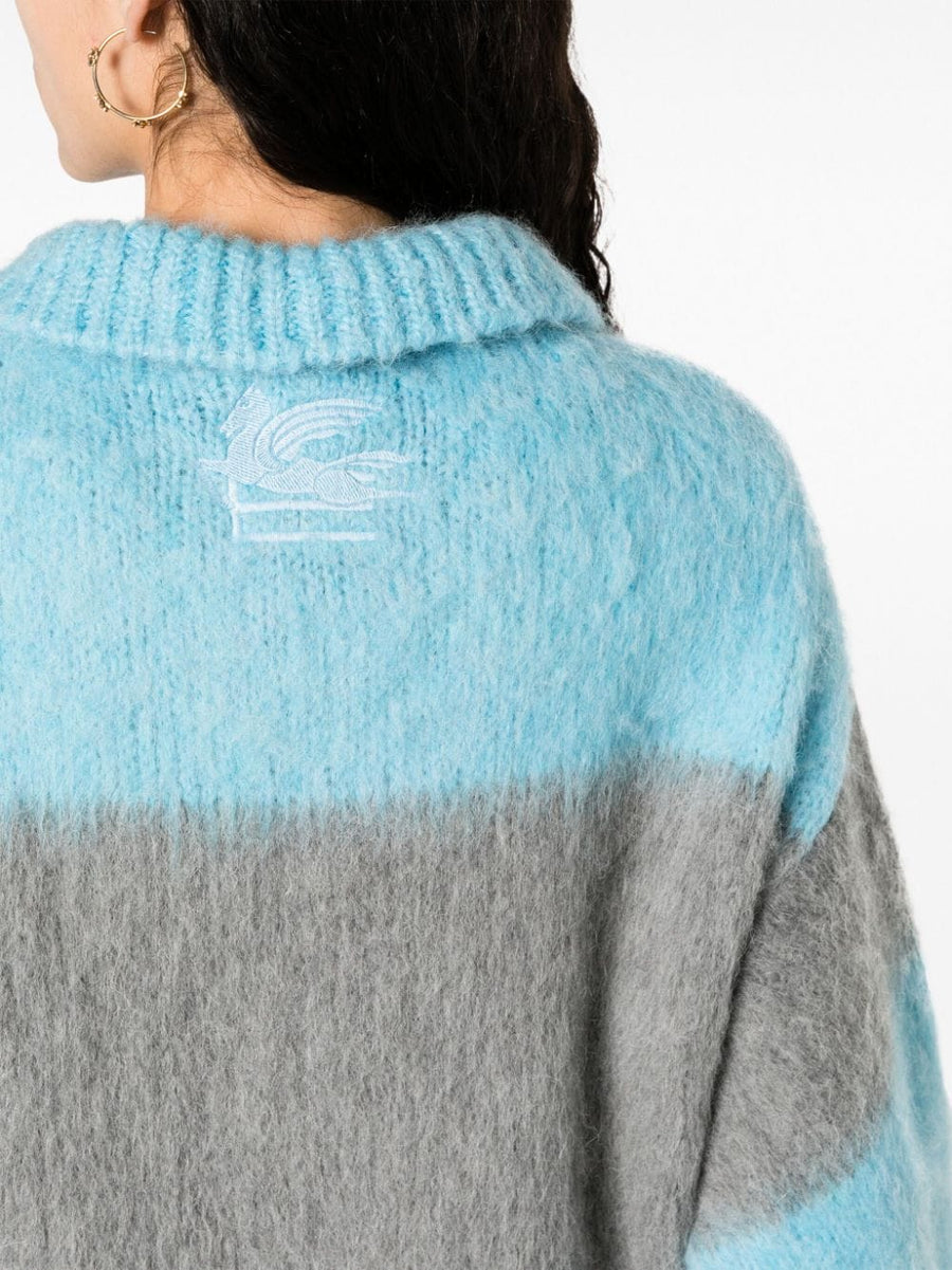 Etro Fringed Edge Sweater Minidress For Women Elegant Versatile Brushed Knit Craftsmanship