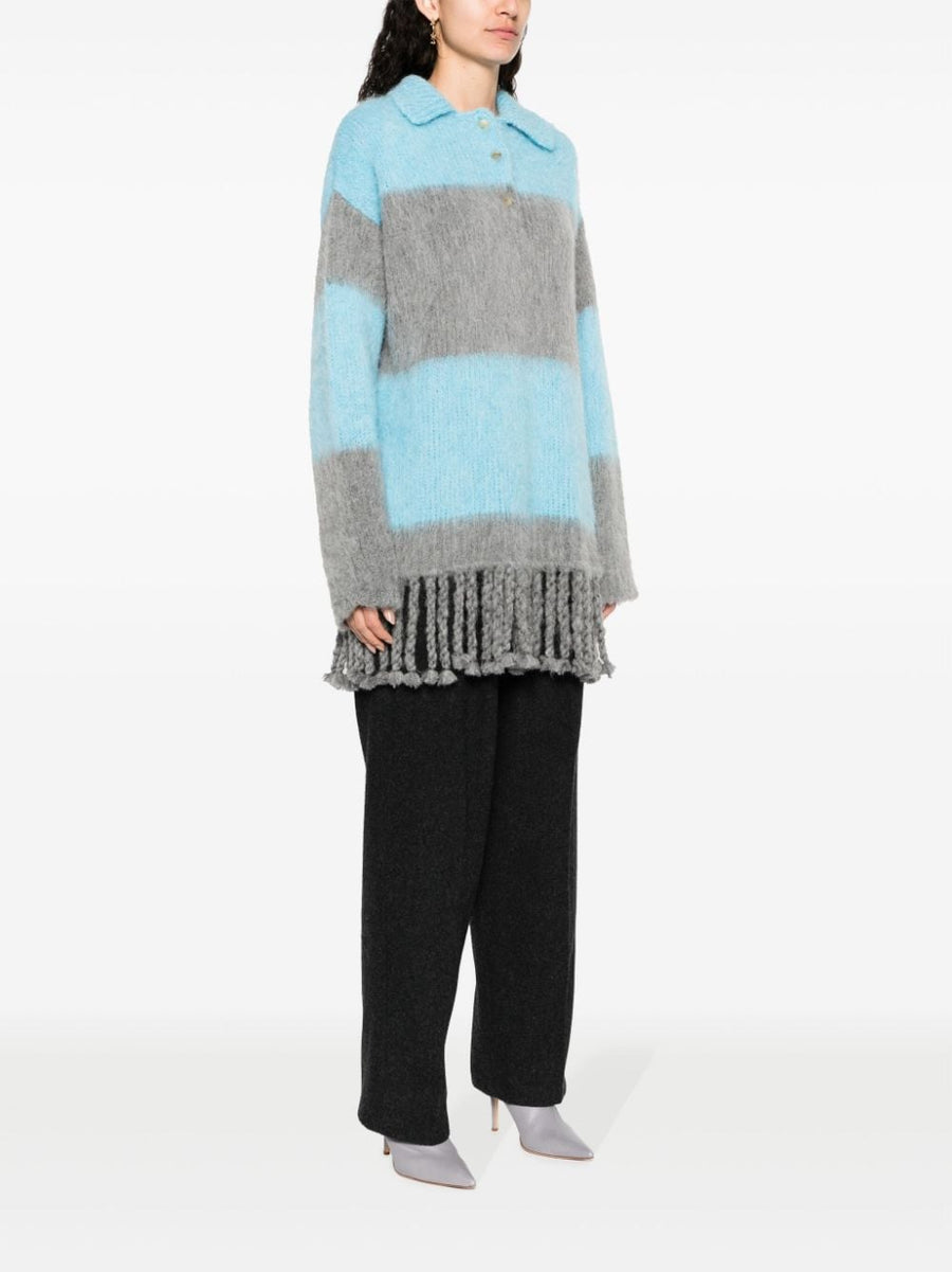 Etro Fringed Edge Sweater Minidress For Women Elegant Versatile Brushed Knit Craftsmanship