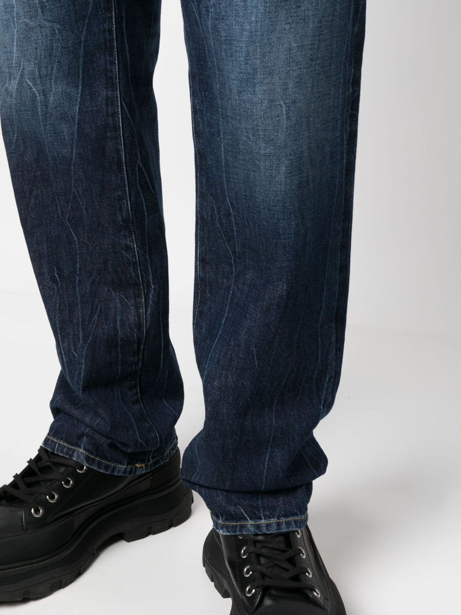 Department 5 Straight Leg Jeans for Men with Stonewashed Finish and Whiskering Premium Everyday Denim