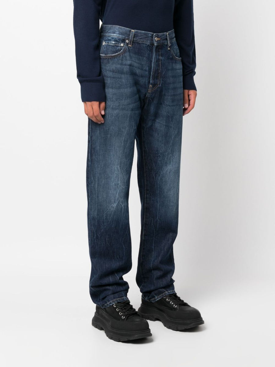 Department 5 Straight Leg Jeans for Men with Stonewashed Finish and Whiskering Premium Everyday Denim
