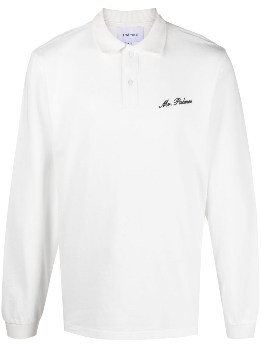 Palmes Organic Cotton Polo Shirt With Mister LS Logo Embroidery For Men Versatile Everyday Luxury