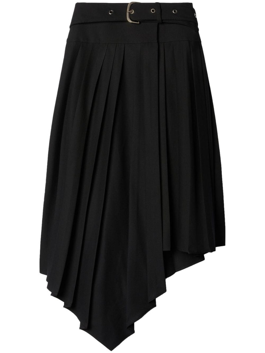 Off-White Tech Drill Belted Pleated Skirt Women Versatile