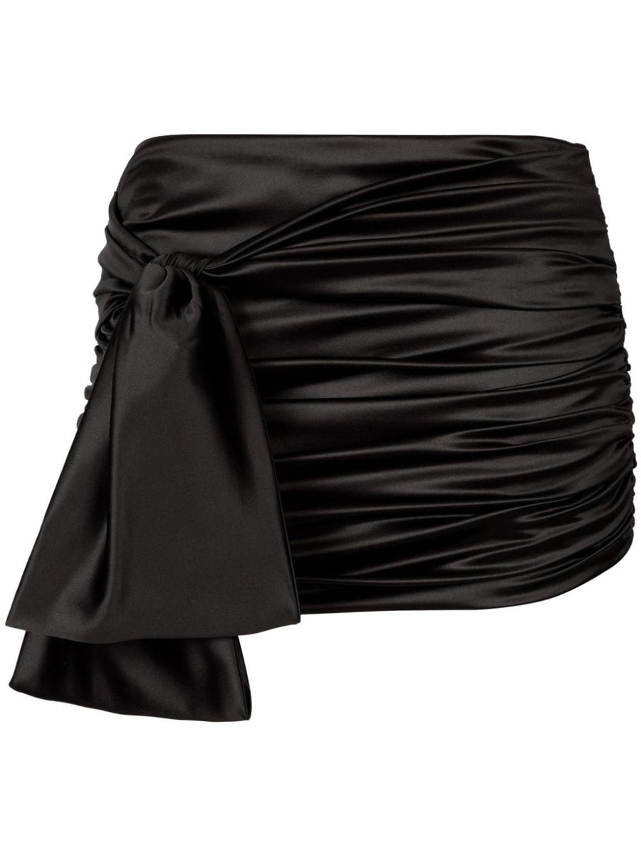 Dolce Gabbana Knot Detail Satin Miniskirt For Women Luxury Craftsmanship Sleek Day To Night