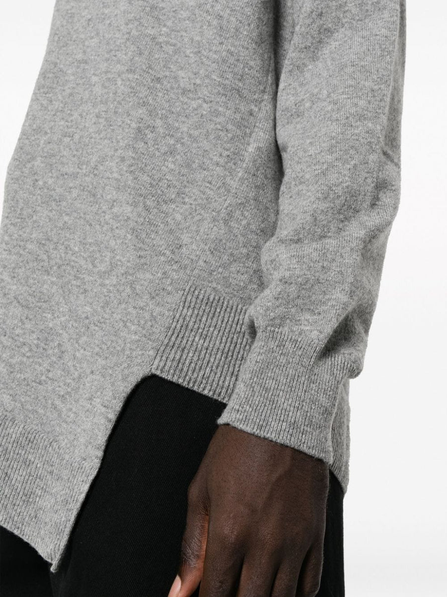 Comme Des Garcons Lacoste Wool Sweater Asymmetric Hem Premium Knitwear For Men Luxury Collaboration
